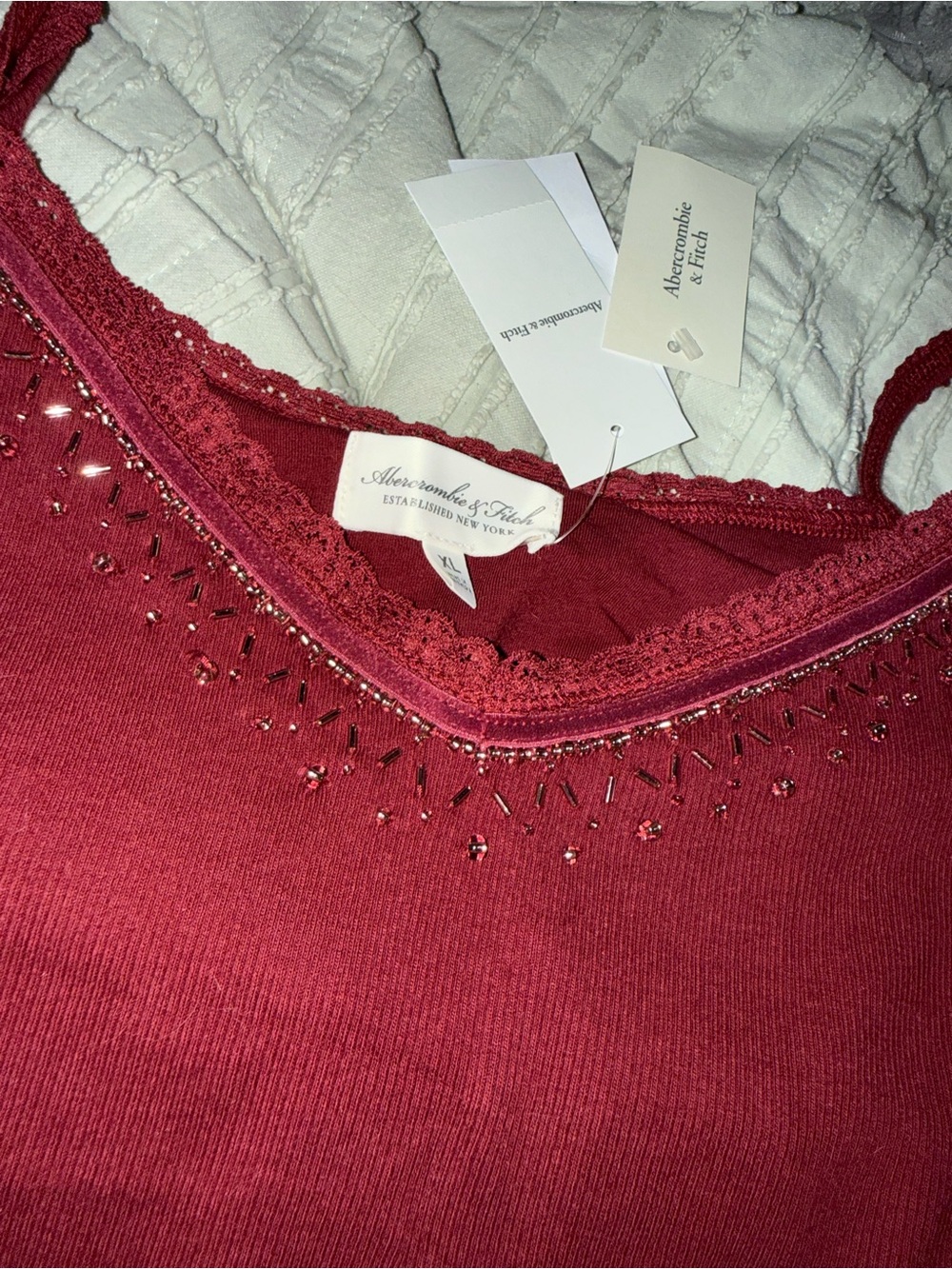Women's Abercrombie Lace-Trim Ribbed Camisole - Picture 2 of 5